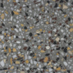 gray red yellow white black terrazzo