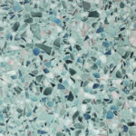 light blue white blue glass terrazzo