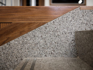 gray terrazzo staircase with gray terrazzo stringer