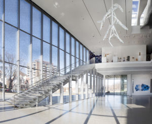 gray terrazzo staircase with a gray terrazzo floor at the speed art museum