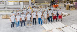 venosa precast terrazzo team standing in the shop
