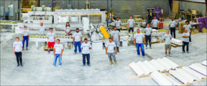 venosa precast terrazzo team standing in the shop