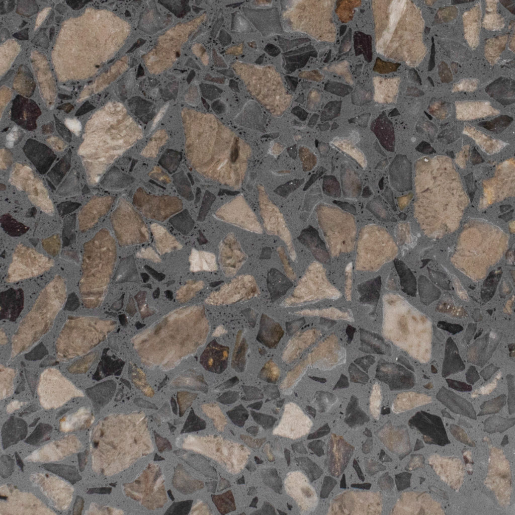 gray with brown marble terrazzo