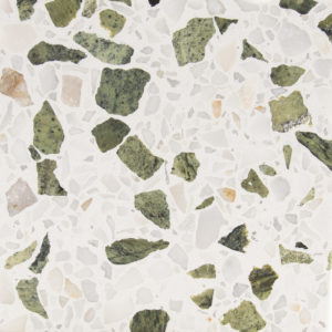 green and white terrazzo